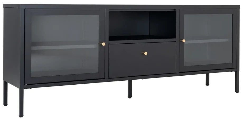 Comodă TV neagră din metal 160x60 cm Dalby – House Nordic