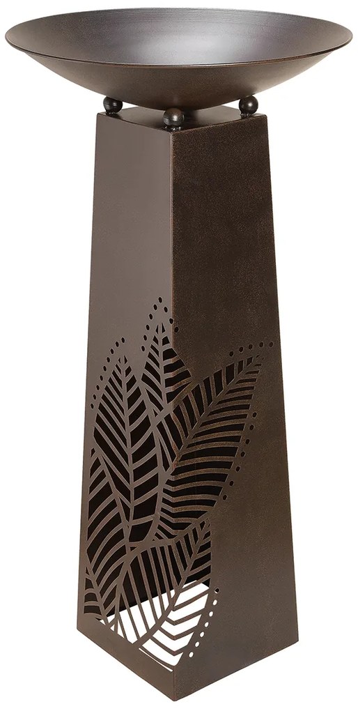 Suport flori Leaves , metal, maro, 102x50 cm