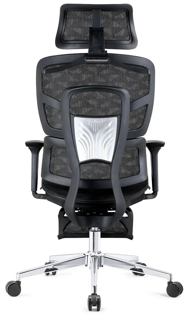 GENESIS-V5 Scaun ergonomic, Full Mesh, Sezut Translatie, Spatar reglabil in inaltime, Cotiere 3D, Umeras, Suport picioare, Negru