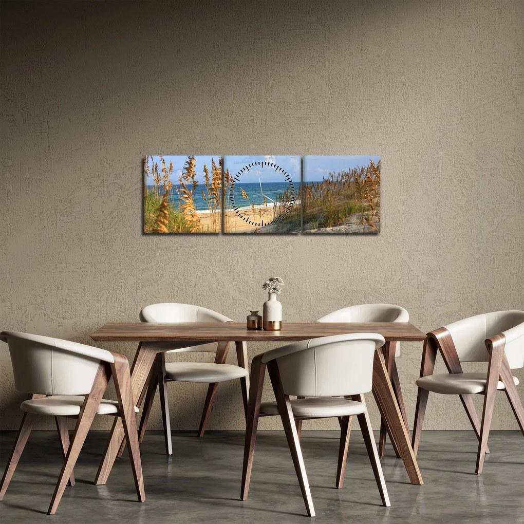 Tablou - Plajă (cu ceas) (90x30 cm)
