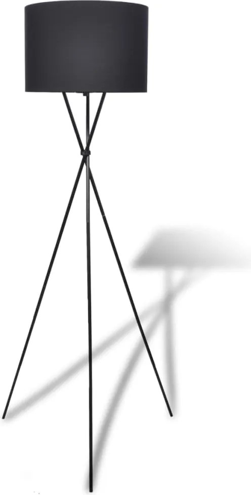 vidaXL Abajur pentru lampă de podea cu suport înalt, negru