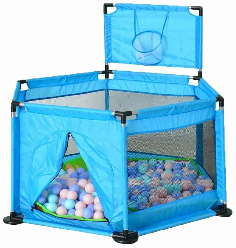 Tarc copii cu 50 de bile colorate, Loc de joaca, Blue, Interior - Exterior