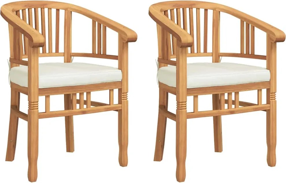 vidaXL Scaun cu pernă 2 pcs Maro 63 x 58 x 89 cm Lemn solid de tec