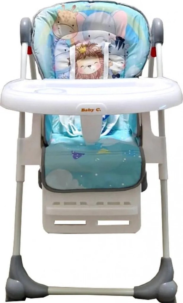 Scaun de masa pentru copii si bebe Baby Care™ CC reglabil in 3 trepte, Pliabil, Centura de siguranta, Sezut comfortabil, Masuta detasabila, Pozitie