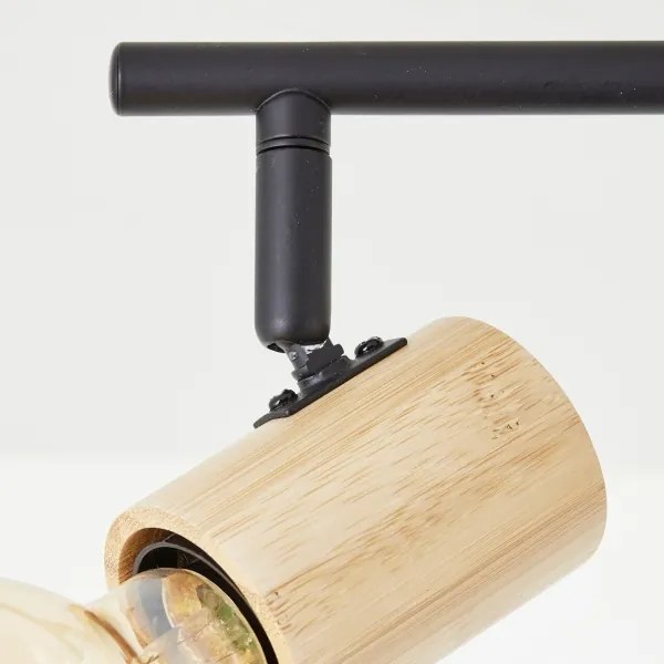 Brilliant - Lampă spot KERRY 3xE27/40W/230V, negru/bambus