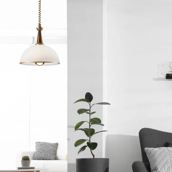 Lustr retractabil CHIARA 1xE27/60W/230V maro/stejar