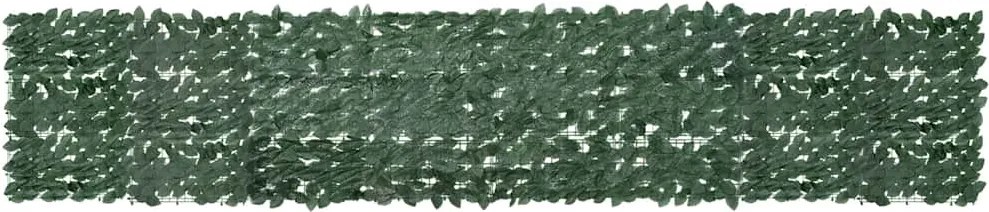 vidaXL Paravan de balcon, frunze verde închis, 400x75 cm
