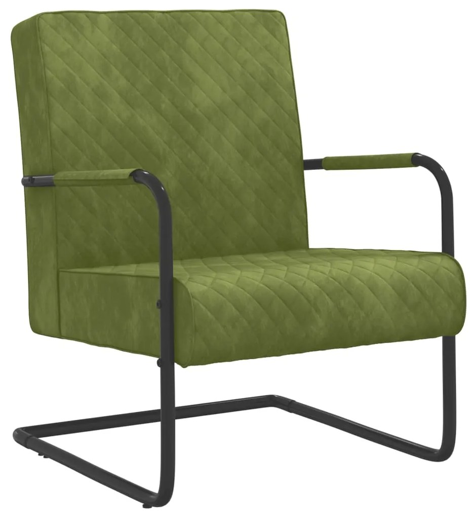 325727 vidaXL Scaun tip consolă, verde deschis, catifea