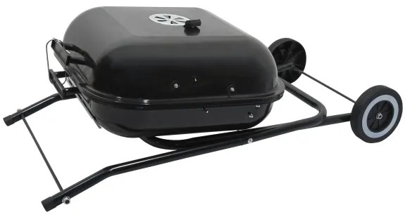 Grătar portabil cu cărbuni, negru