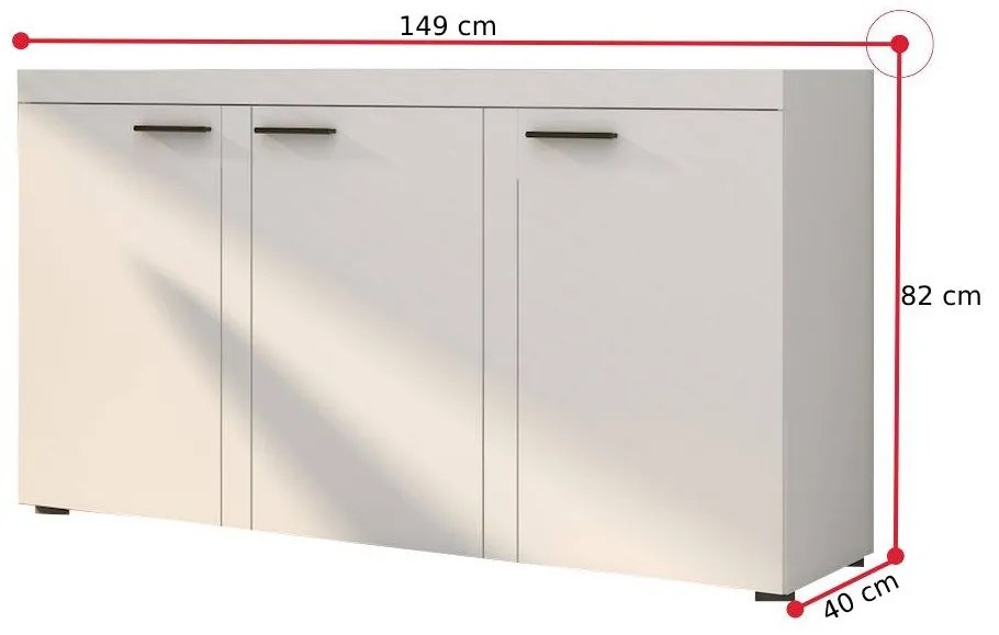 Expedo Comodă KLOK 3F, 149x82x40, old style/matera