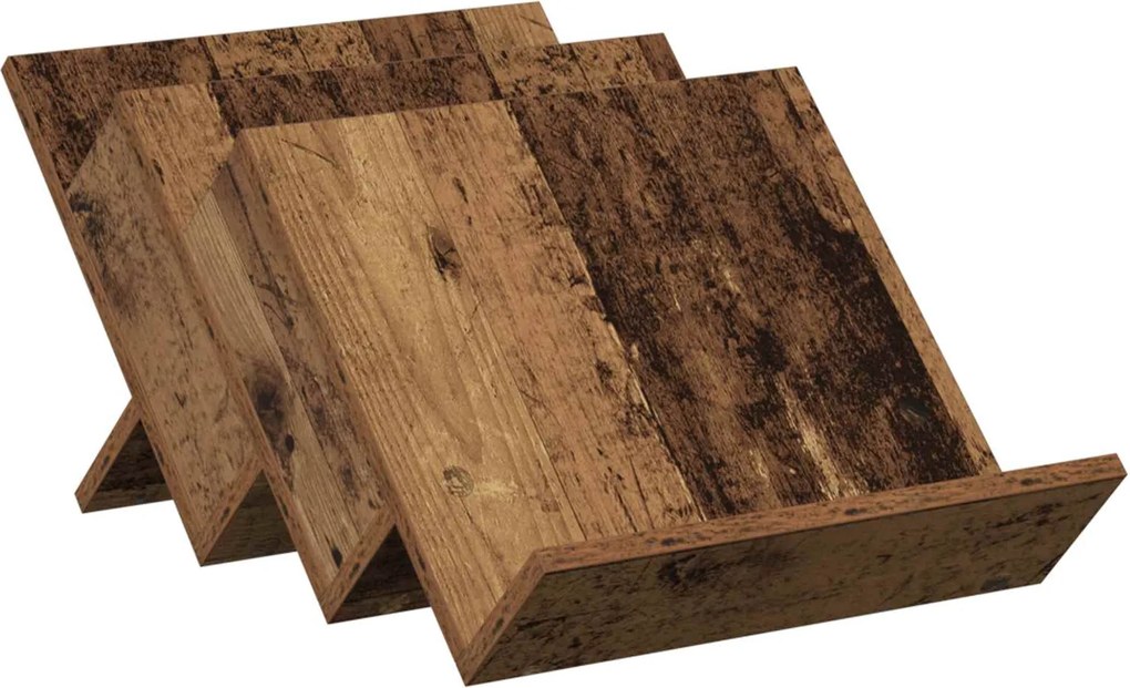 vidaXL Raft pentru reviste Lemn vechi 53 x 40 x 28.5 cm Lemn compozit