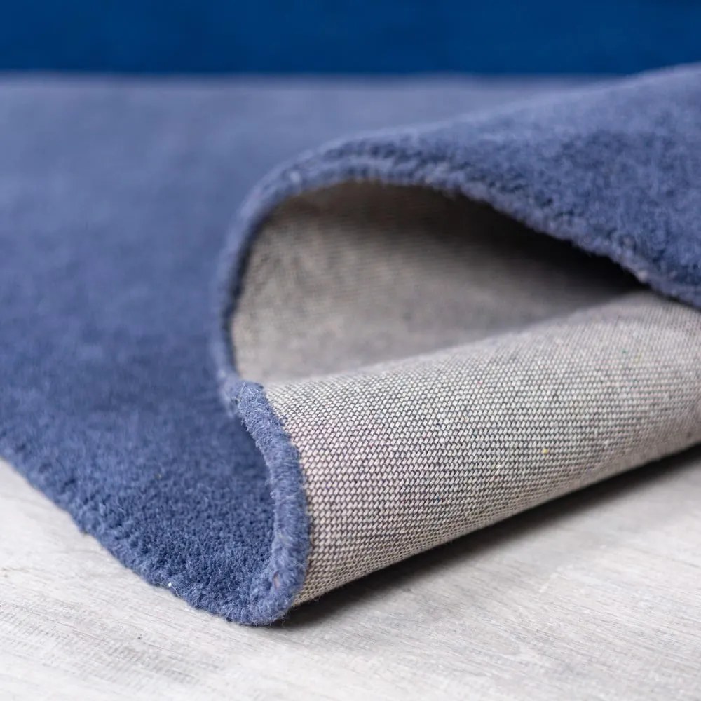 Covor albastru țesut manual, rotund, din lână ø 200 cm Mia Segment – Flair Rugs