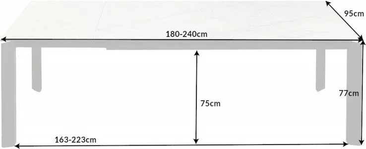Masa extensibila moderna, X7 180-240cm, alb
