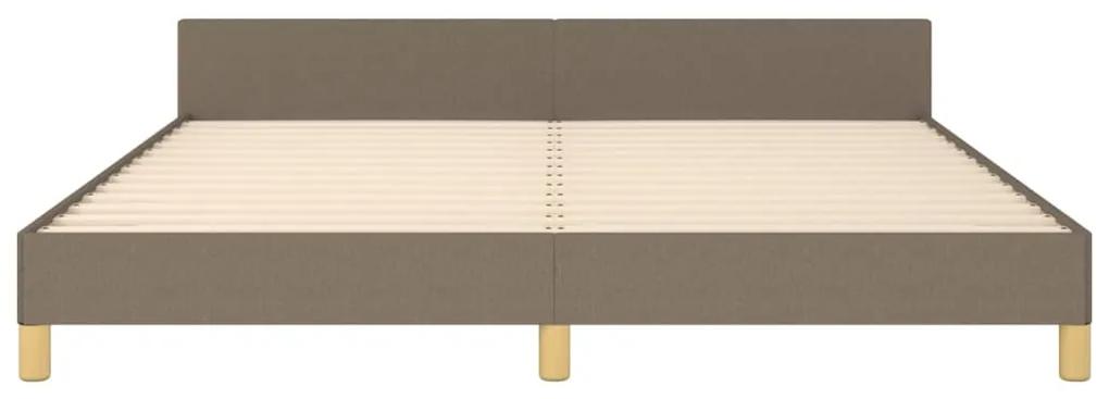 Cadru de pat cu tablie, gri taupe, 180x200 cm, textil Gri taupe, 180 x 200 cm, Design cu nasturi