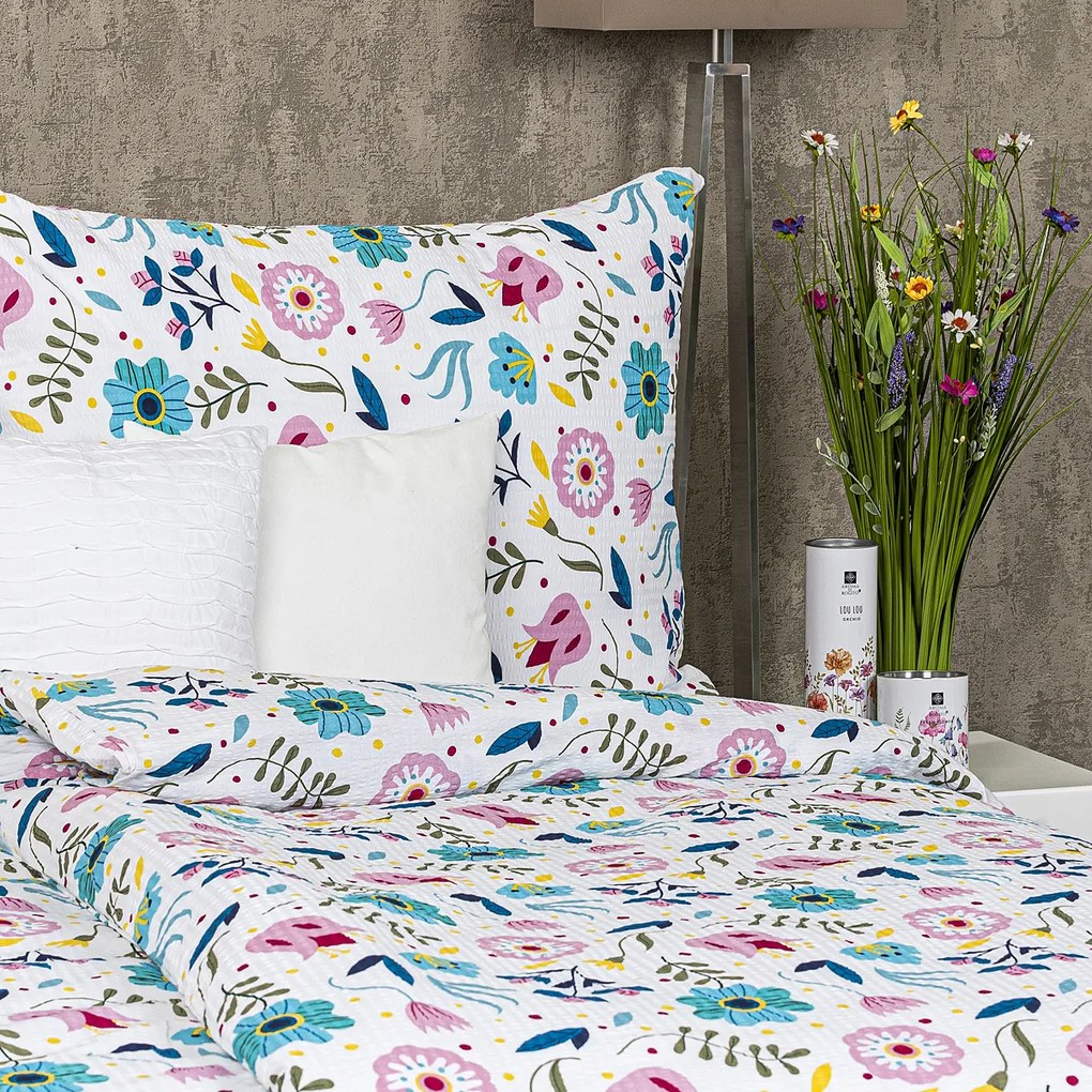 Lenjerie crep 4Home Flowers, 140 x 200 cm, 70 x 90 cm, 140 x 200 cm, 70 x 90 cm