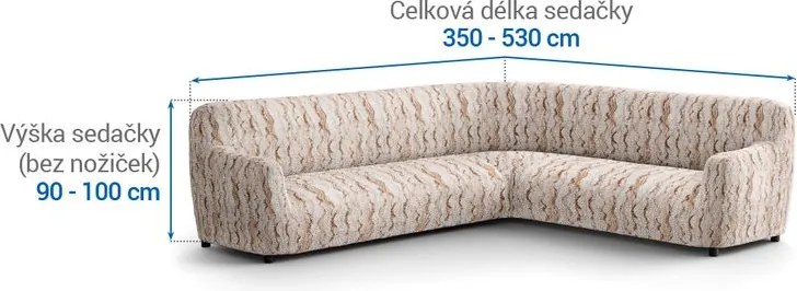 Gaico Huse bielastice OCEANO NOU bej colțar (l. 350 - 530 cm)
