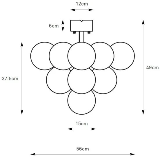 Markslöjd 108845 - Lustră aplicată MERLOT 13xG9/18W/230V Ø 56 cm negru/fumuriu