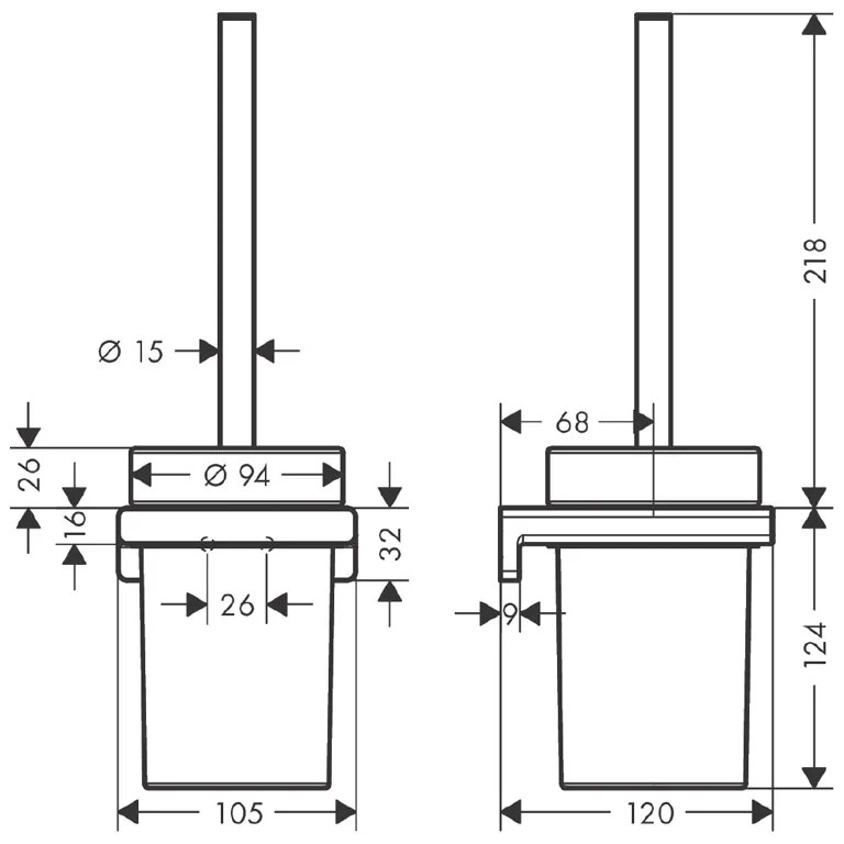 Portperie, Hansgrohe, AddStoris, negru mat