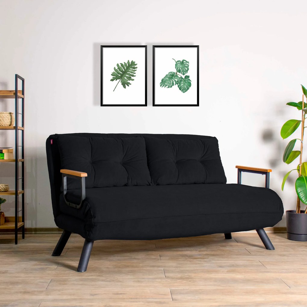 Canapea futon Sandy (Negru). 1062315