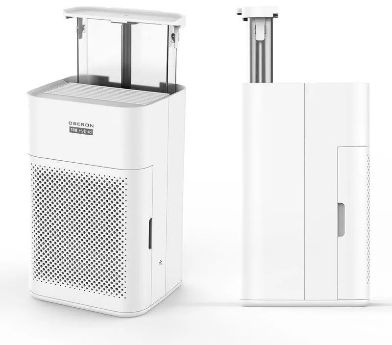 Purificator de aer si umidificator 2in1 Oberon 110 HYBRID, 21W, Pana la 15 m², 110 m³/h, Wi-Fi, 3 viteze, Filtru de carbon, Mod de noapte, Timer, Alb