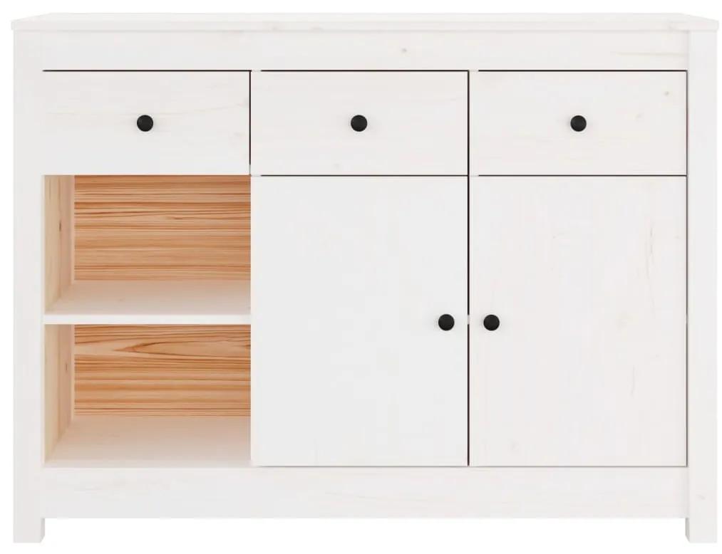 Servanta, alb, 100x35x74 cm, lemn masiv de pin Alb, 1