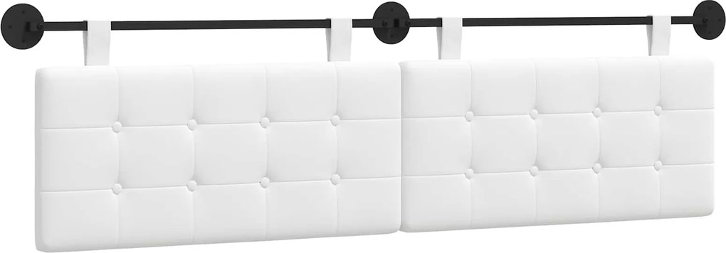 vidaXL Cap de pat suspendat Pe perete Alb 190 x 55 x 5 cm țesătură