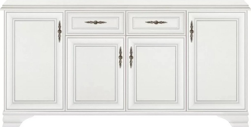 Comoda mare alba IDENTO, alb, PAL melaminat, 184x45x91 cm
