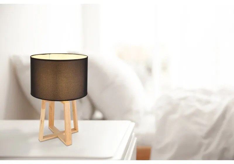 Veioza, lampa de masa modern Moritz negru 30cm