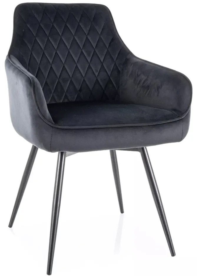 Scaun rotativ Marlo velvet negru/negru Blu19