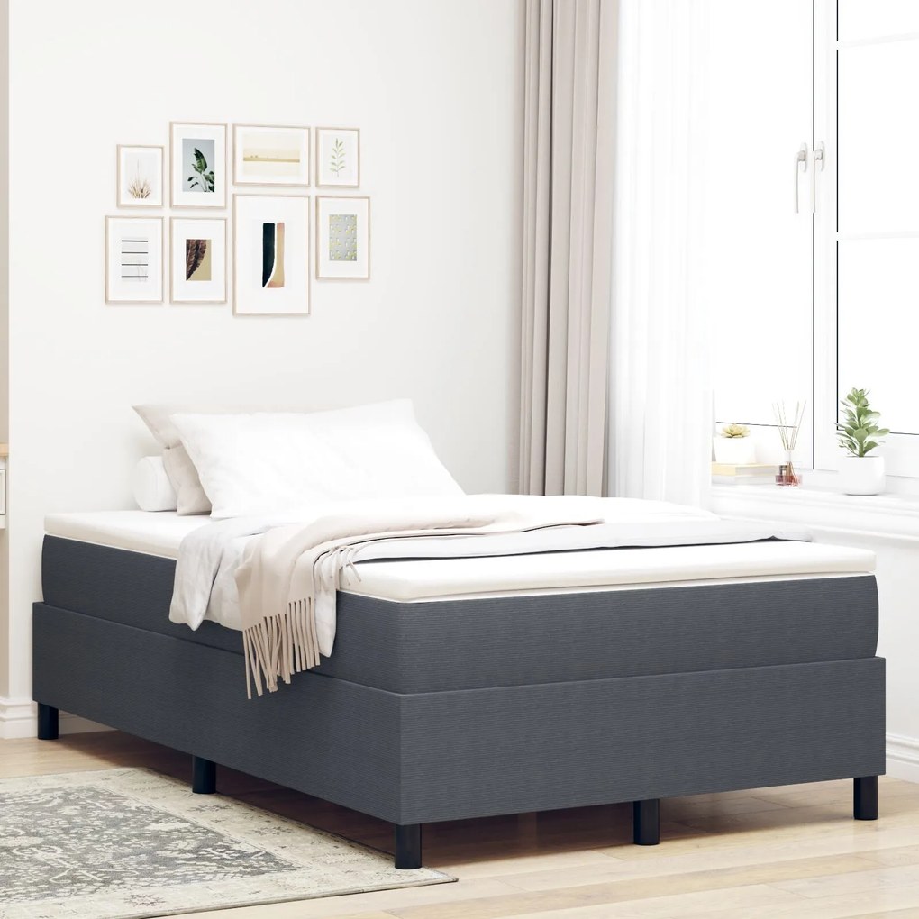 vidaXL Pat cu arcuri Gri închis 120 x 190 cm Țesătură de catifea