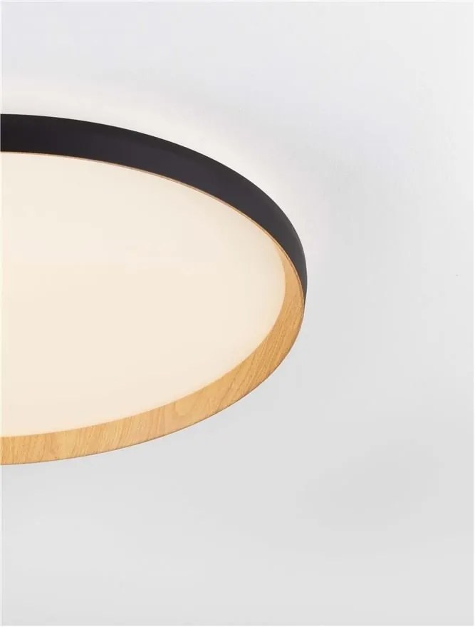 Plafoniera LED design decorativ VOMOS negru/lemn D-60cm