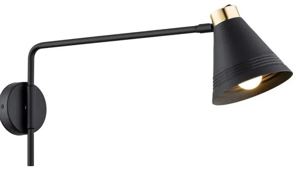 Lampă de perete AVALONE 1xE27/15W/230V 57 cm neagră/aurie Argon 8009