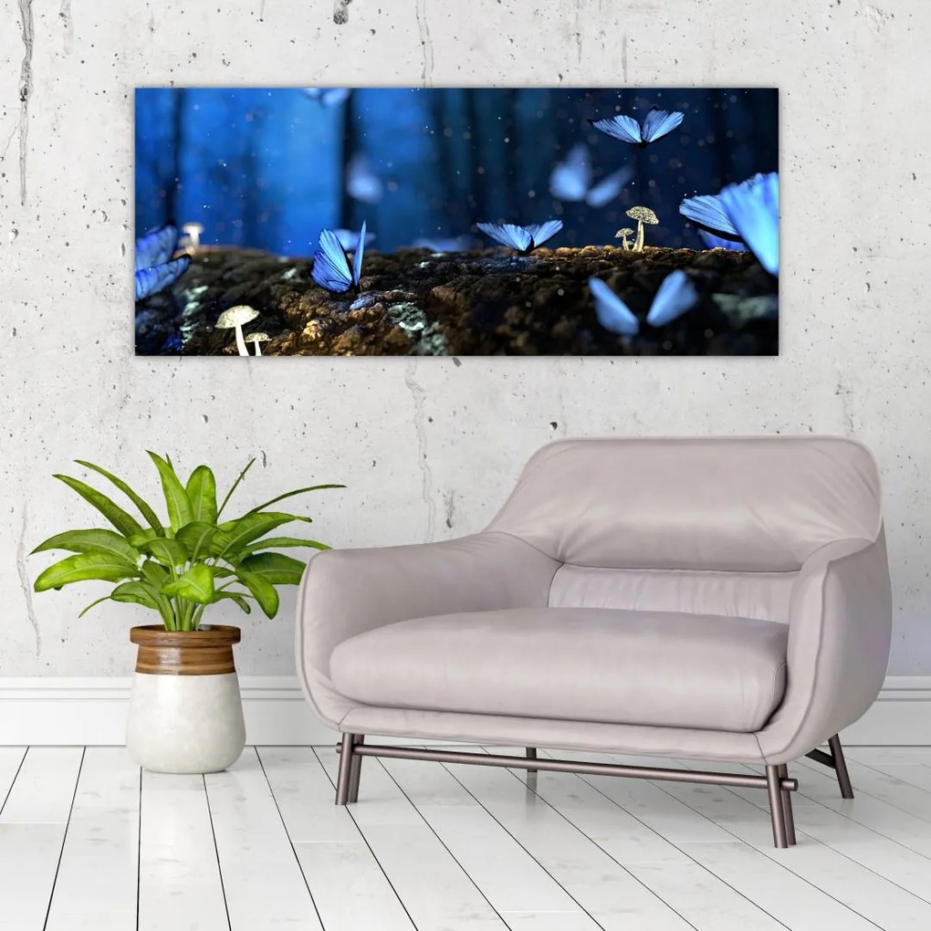 Tablou cu fluturi alabstre (120x50 cm)