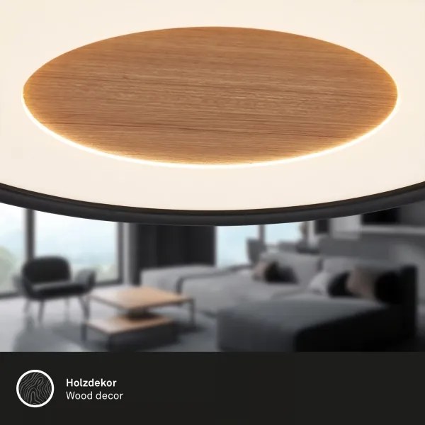 Brilo - Lampă LED de tavan SUFIT WOOD, 18W, 230V, 3000K, Ø 29 cm