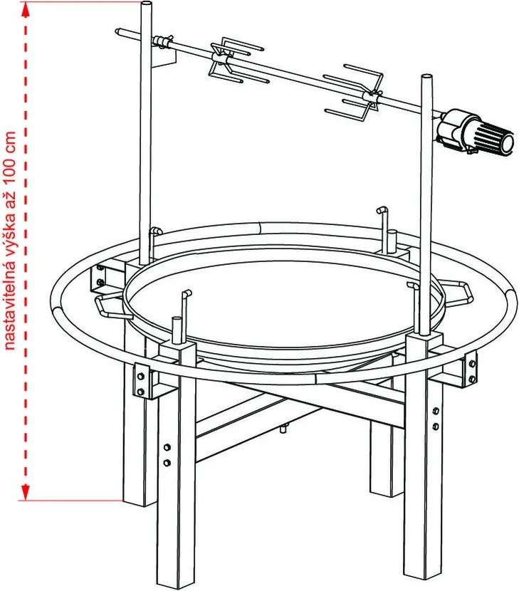 Vatră multifuncțională + grătar cu rotisor electric Avenberg KENTUCKY