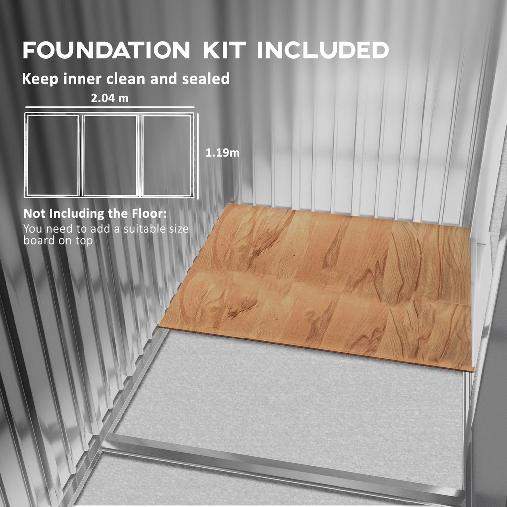 Outsunny Magazie Grădină Metalică cu Orificii de Ventilație și Ușă Culisantă Dublă pentru Grădinarit și DIY, 213x130x185 cm, Maro | Aosom Romania