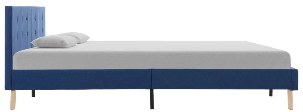 Cadru de pat, albastru, 180 x 200 cm, material textil Albastru, 180 x 200 cm