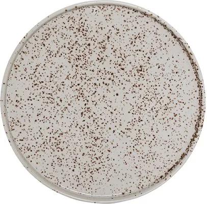 Farfurie rotunda ceramica alb/maro 18 cm Sui Bloomingville