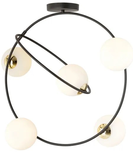 Lustră pe tijă STARDOM 5xE14/10W/230V negru/alb