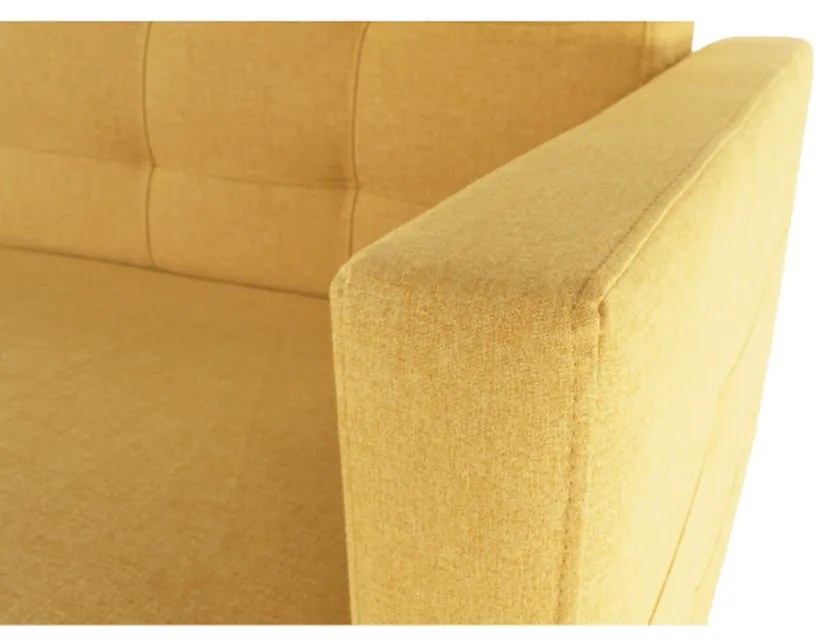 Canapea tapiţat 3 locuri, material textil muştar, AMEDIA
