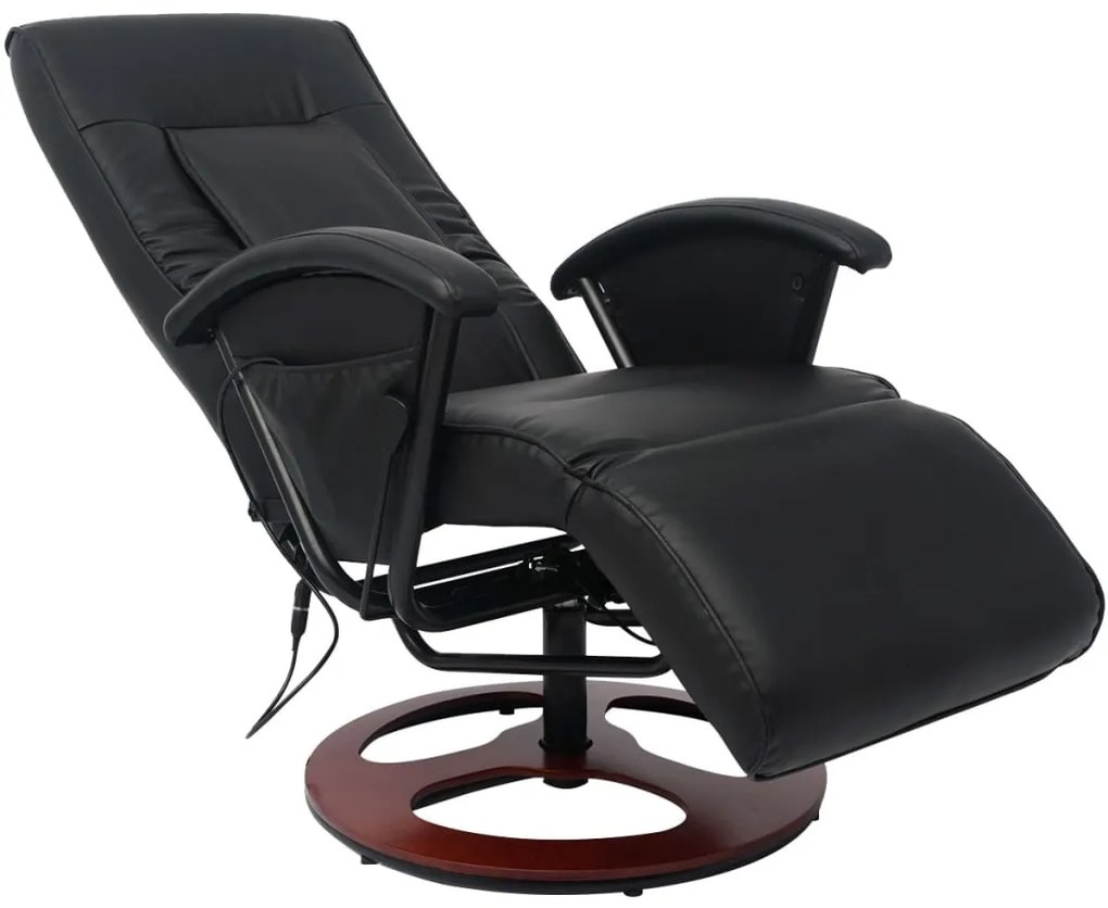 242508 vidaXL Fotoliu de masaj Shiatsu, negru, piele ecologică