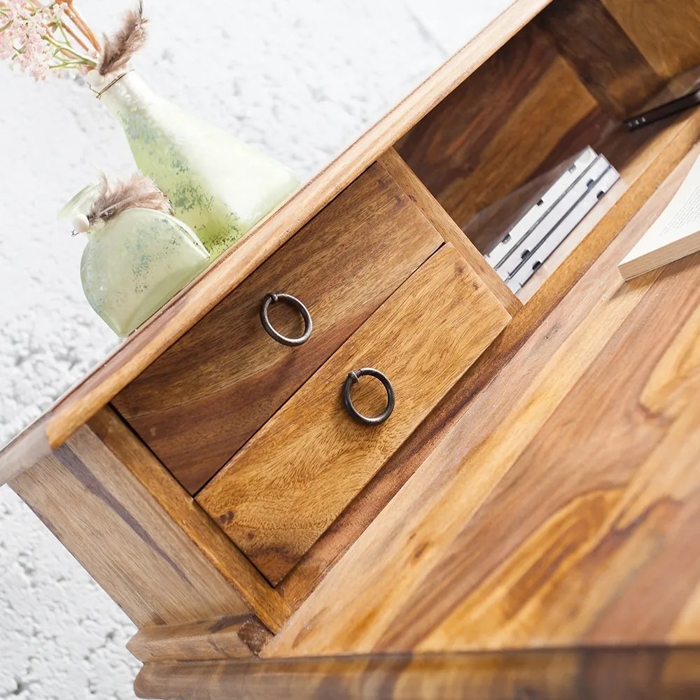 Birou din lemn de trandafir Sheesham Honey, Hemingway 90cm