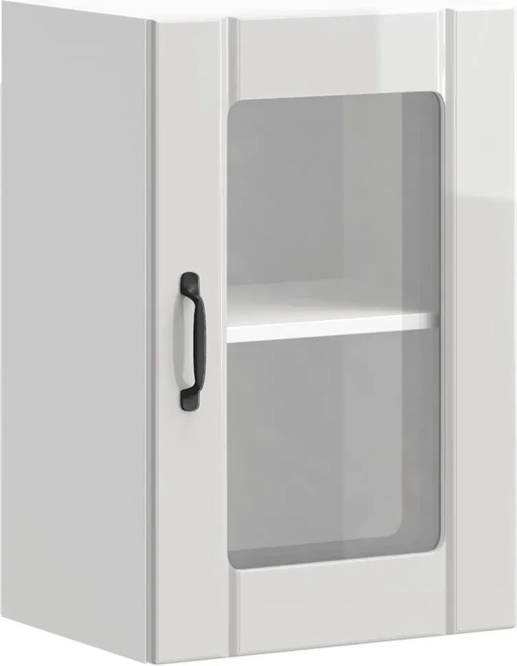 vidaXL Dulap de bucătărie cu ușă din sticlă „Lucca” alb lucios