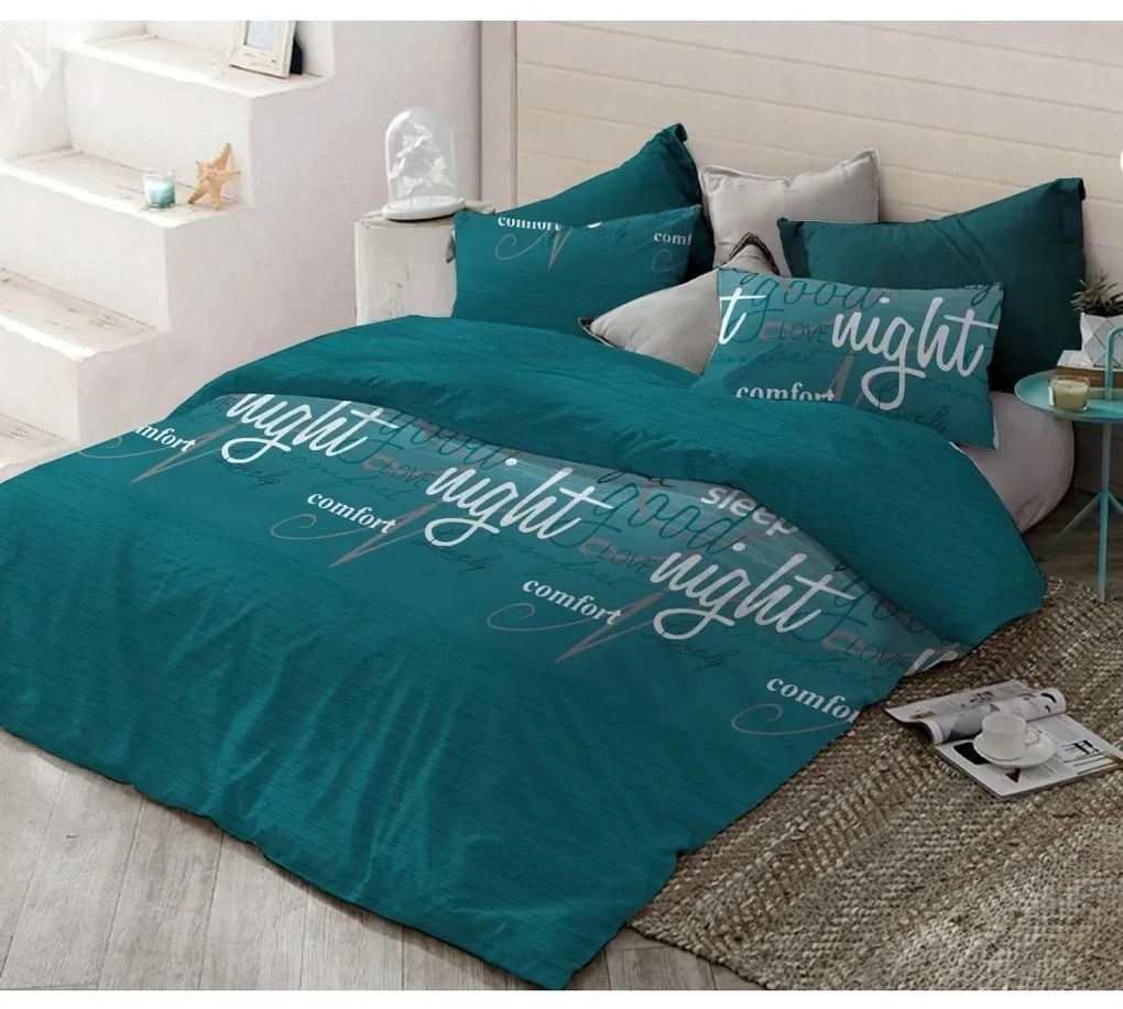 Lenjerie de pat din bumbac Somn frumos - Vis albastru, 140 x 200 cm, 70 x 90 cm