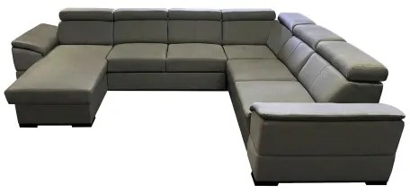 Colțar extensibil GRANADA cu colț universal în formă de U și spațiu de depozitare, gri închis