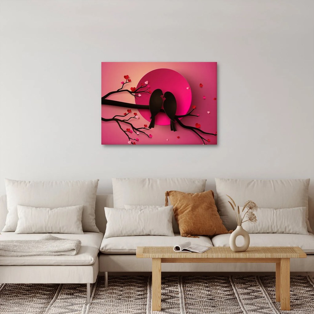 Tablou - Păsări îndrăgostite (70x50 cm)
