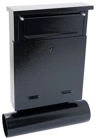 Cutie postala, cu loc pentru ziar, negru, format B6, 23x6.5x33.5 cm, Damech