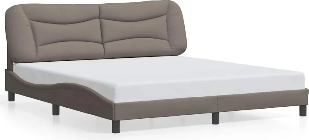 vidaXL Cadru de pat fără saltea, Hvar, gri taupe, 180x200 cm, textil