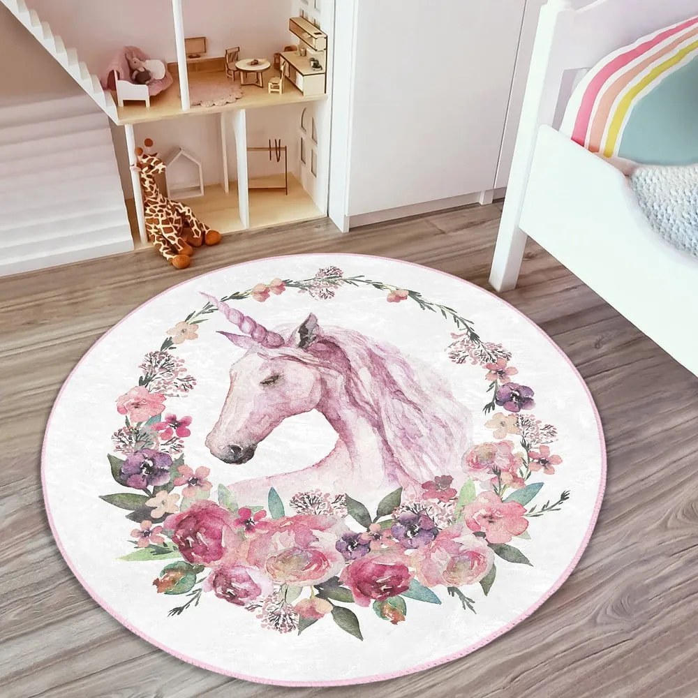 Covor pentru copii roz ø 80 cm Comfort – Mila Home