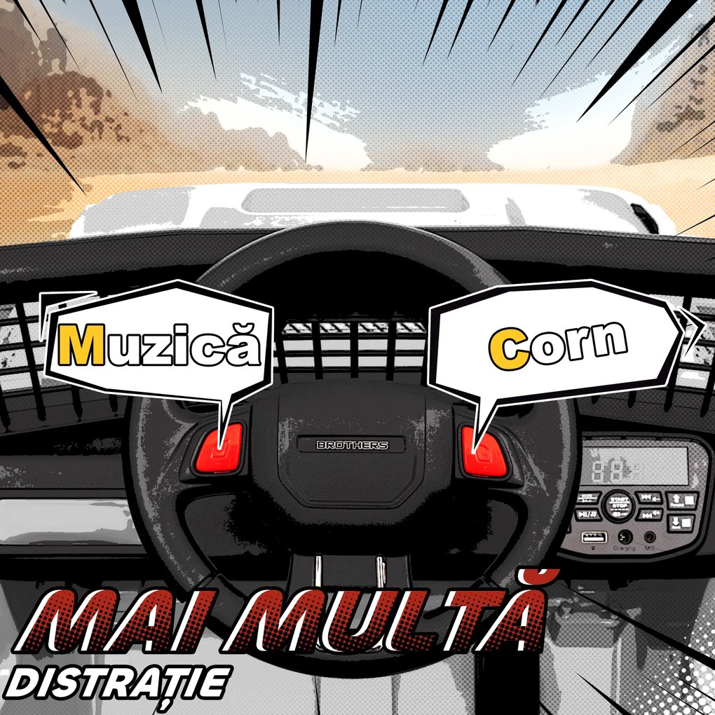 AIYAPLAY Mașină Electrică pentru Copii 3-6 Ani Off-road 12V cu Telecomandă Alb | Aosom Romania